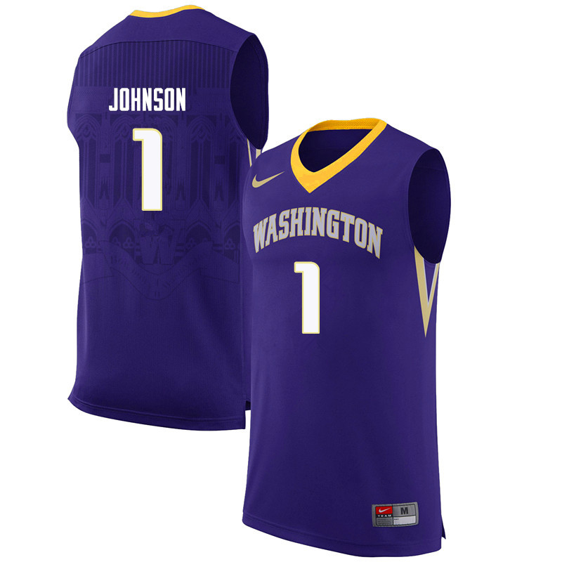 Men Washington Huskies #1 Hannah Johnson College Basketball Jerseys-Purple